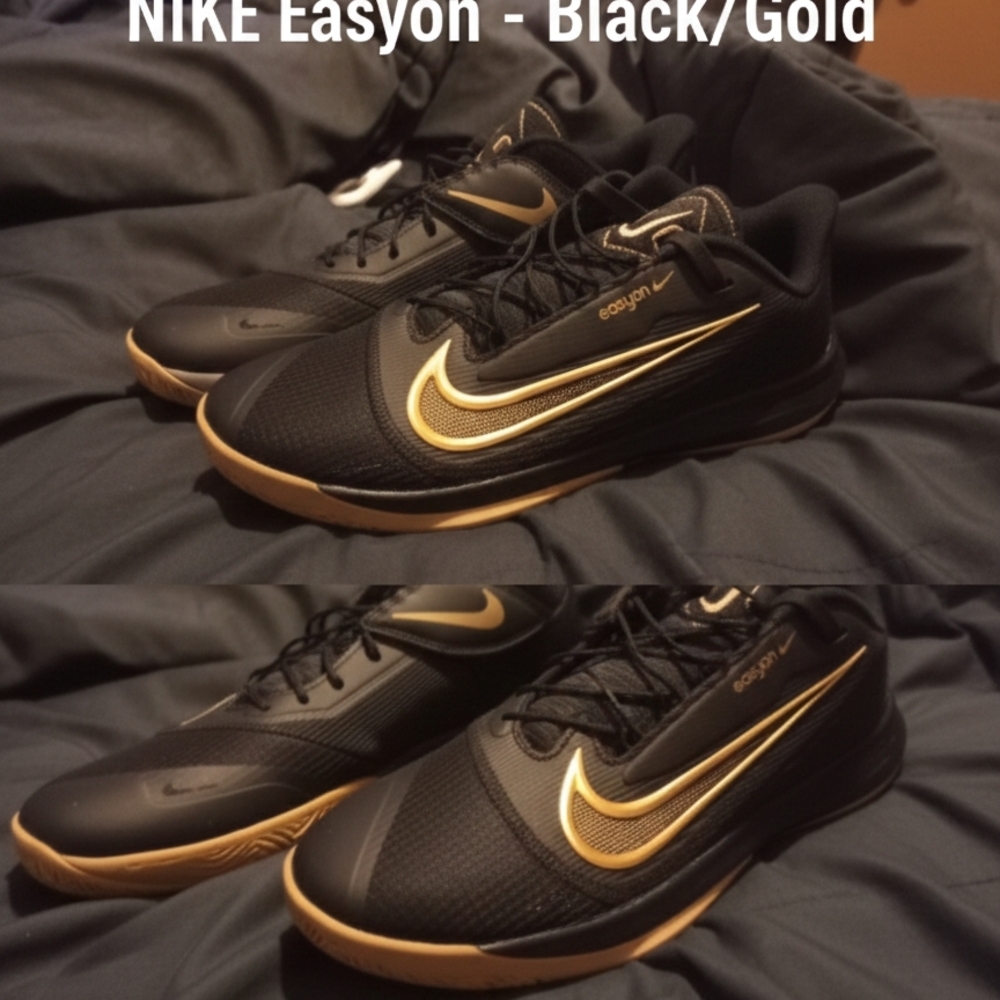 Nike EasyOn Men's Shoes Black with Gold Accents